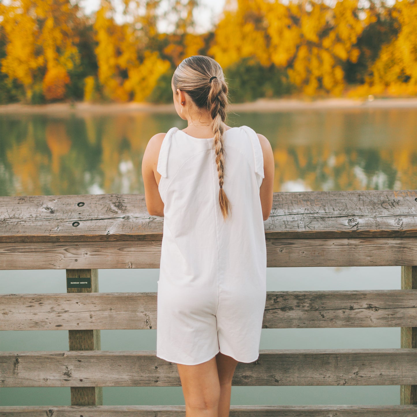 hum x honey women's romper - ivory.