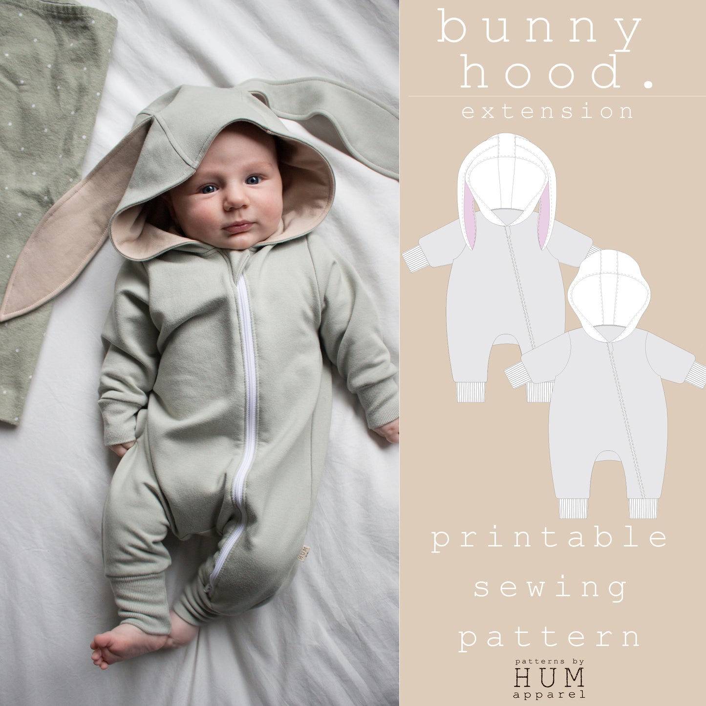 bunny hood extension pattern.