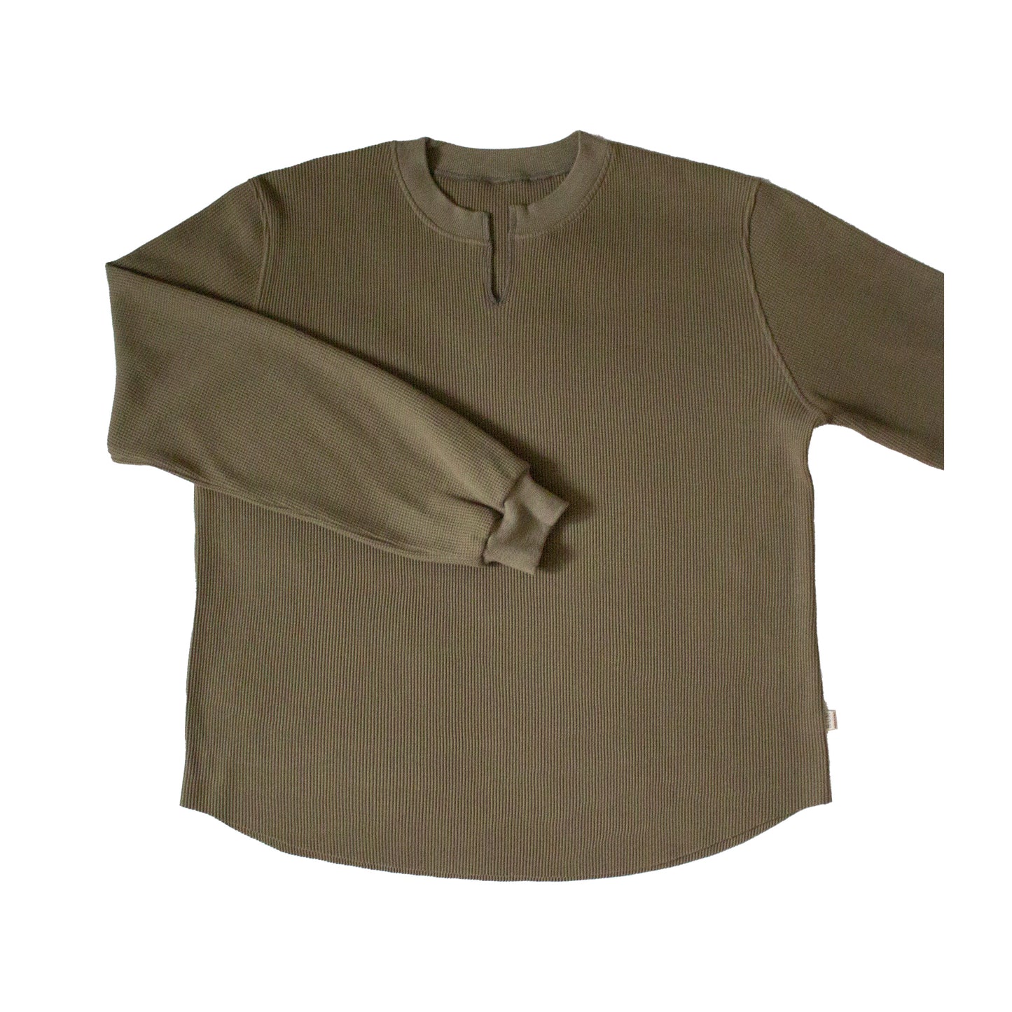 oversized waffle shirt.