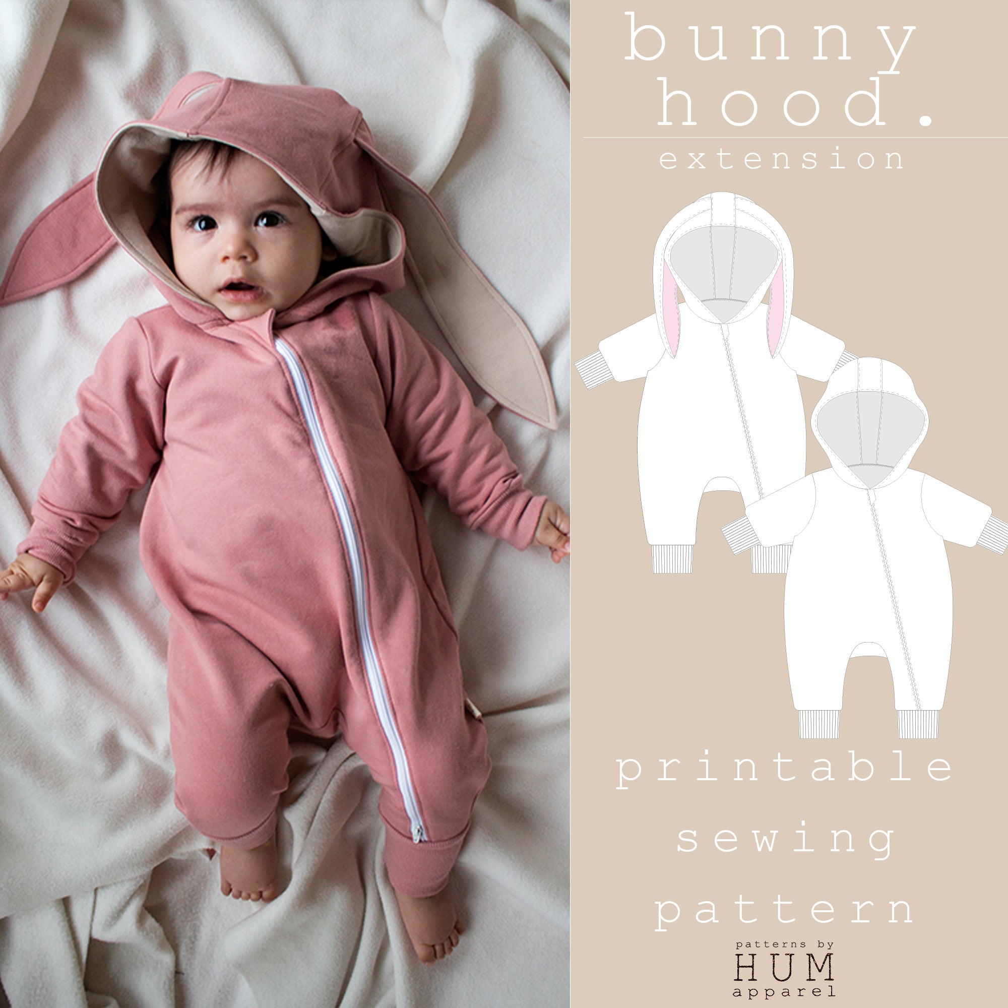 bunny hood extension pattern. – HUM apparel