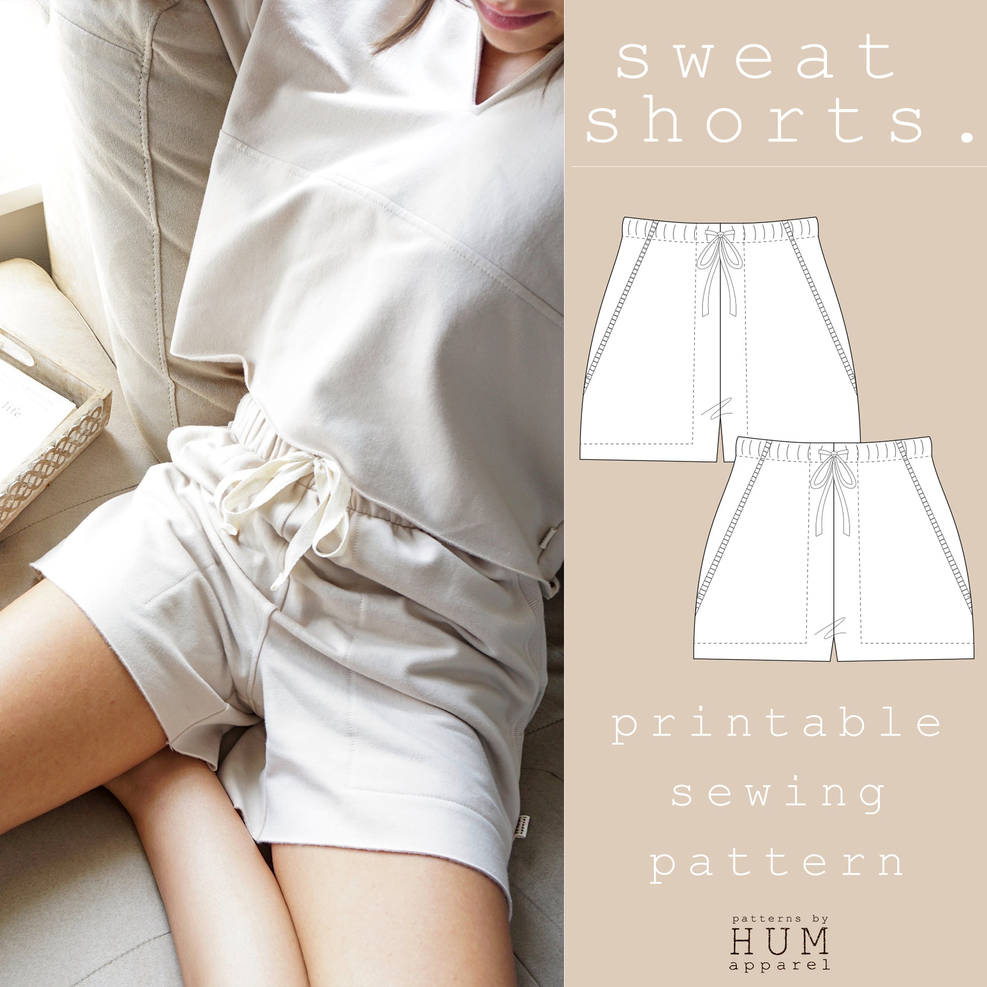sweat shorts sewing pattern. – HUM apparel